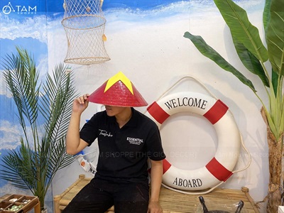 Nón lá trang trí phong cách cờ Đỏ sao Vàng [4 Size] NON-T-02